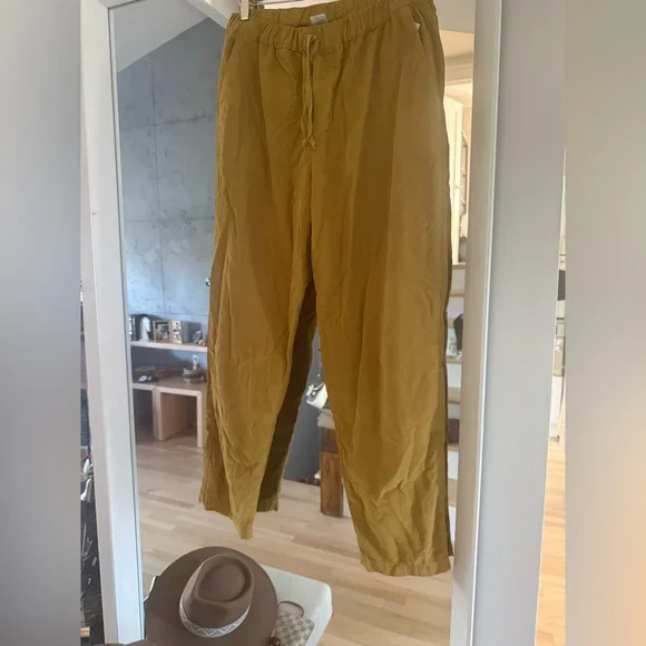 CP Shades organic cotton corduroy yellow mustard pull on pants elastic waist - Picture 4 of 7